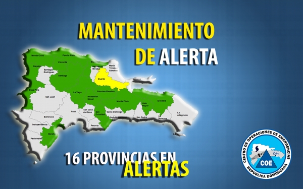  El COE manteniene alerta en 16 provincias por posibles inundaciones