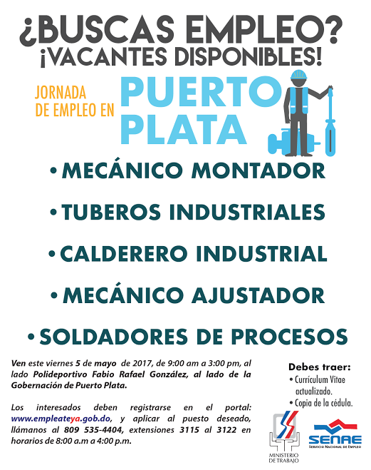  Ministerio de Trabajo invitó a jornada de empleo para empresas de servicios en Puerto Plata