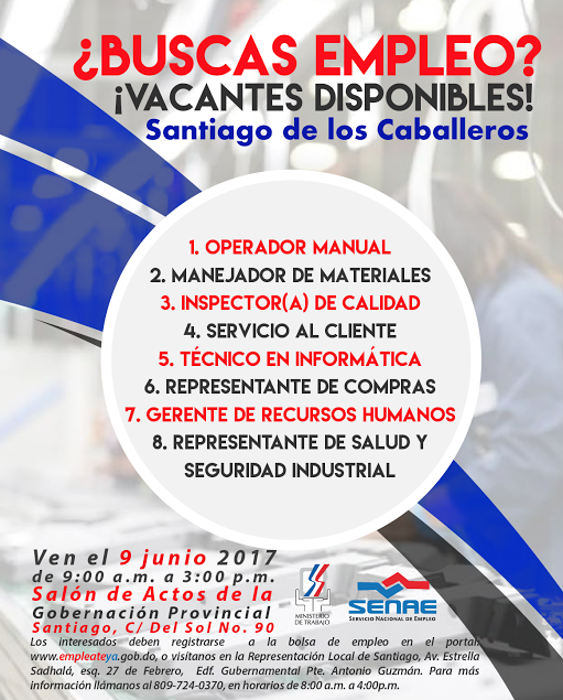  Ministerio de Trabajo invita a Jornada de Empleo en Santiago