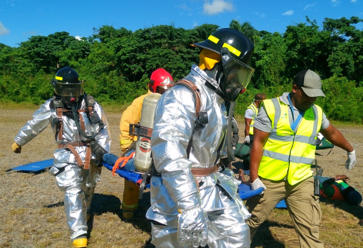  Aerodom realiza simulacro de accidente de aeronave en Arroyo Barril