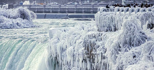  Cataratas del Niágara congeladas tras ola de frío
