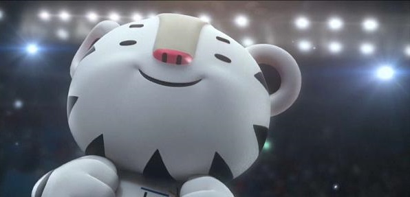  Un tíguere blanco considerado guardián sagrado llamado Suhorang, es la mascota de los juegos olímpicos de Invierno 2018