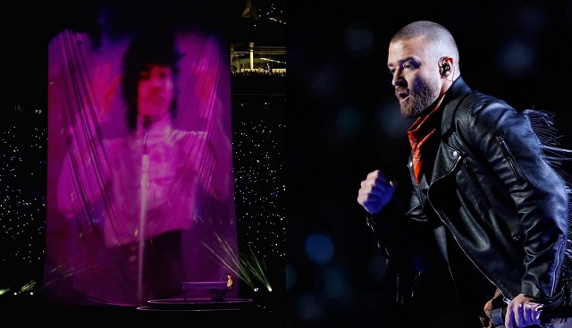  Justin Timberlake puso ritmo al medio tiempo con holograma de Prince en el Super Bowl 2018