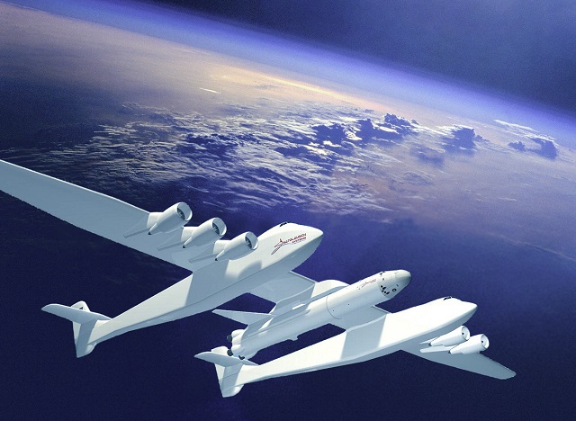  El Stratolaunch, el avión más grande del mundo, acelera hasta una velocidad récord durante sus pruebas