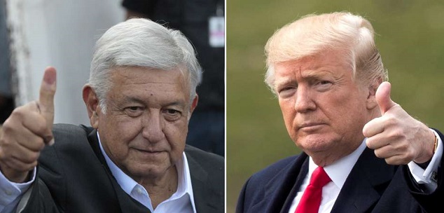  Trump ante el triunfo electoral de AMLO lo felicita, y espera con ansias trabajar con él