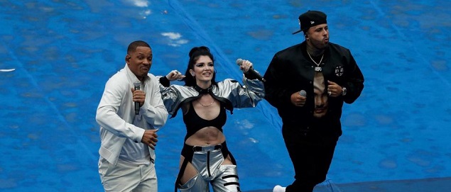  Will Smith, Nicky Jam y la albanesa Era Istrefi, clausuran de manera espectacular el Mundial Rusia 2018