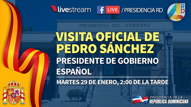  Presidente Danilo Medina recibirá en el Palacio Nacional a homólogo español Pedro Sánchez; firmarán acuerdos