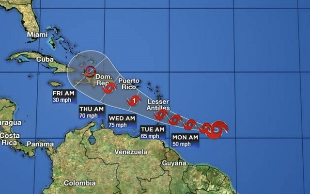  Tormenta tropical Dorian se fortalece un poco más… Escasas lluvias y temperaturas calurosas
