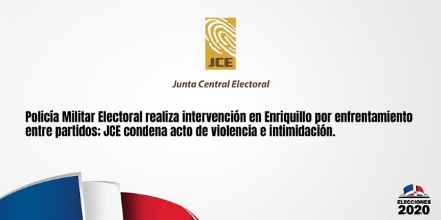  Policía Militar Electoral realiza intervención en Enriquillo por enfrentamiento entre partidos; JCE califica hecho de violento e intimidatorio