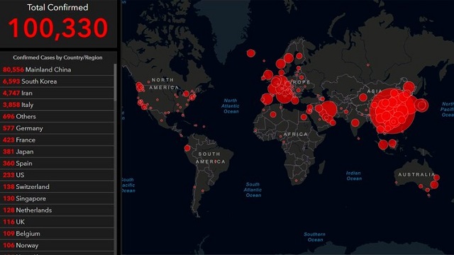  Los casos de coronavirus en el mundo superaron la barrera de los 100 mil