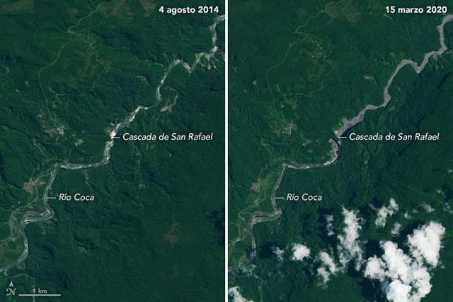  La NASA: Desaparición de la cascada más alta de Ecuador
