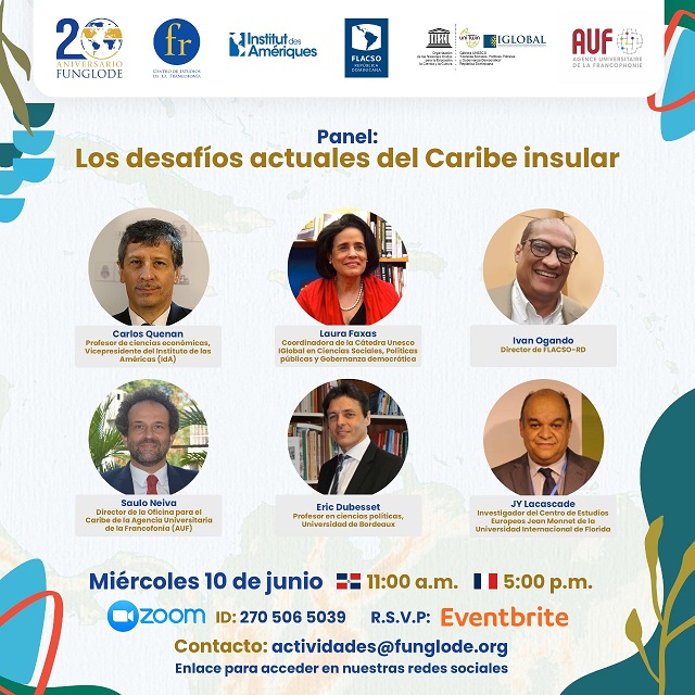  Funglode invita al coloquio virtual “Los desafíos actuales del Caribe insular”