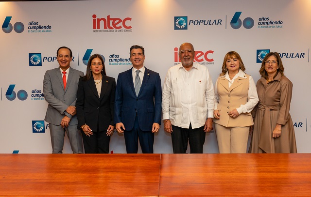  Banco Popular firma alianza con INTEC para otorgar pasantías a estudiantes meritorios