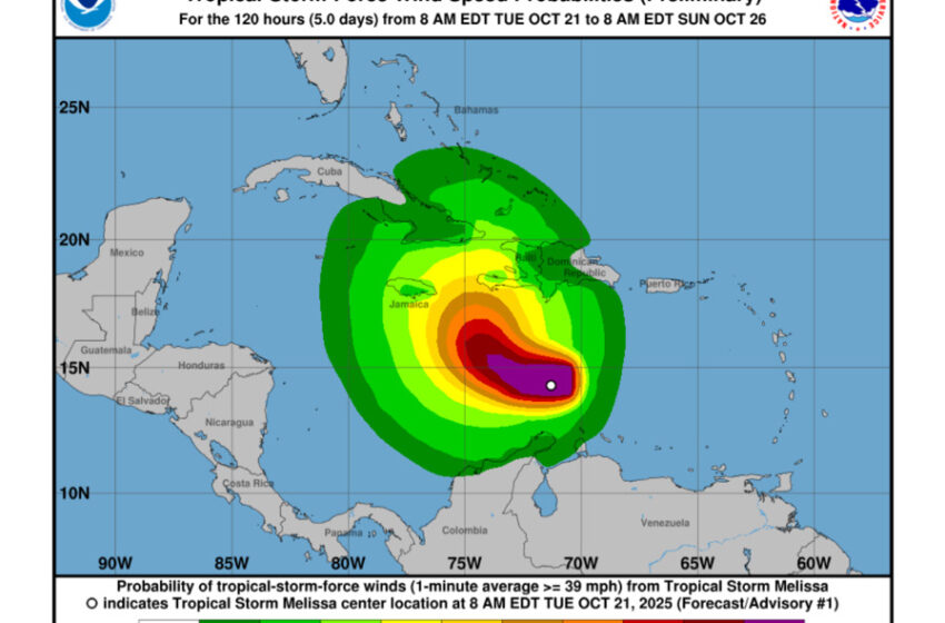  Indomet emite alerta por la tormenta tropical Melissa